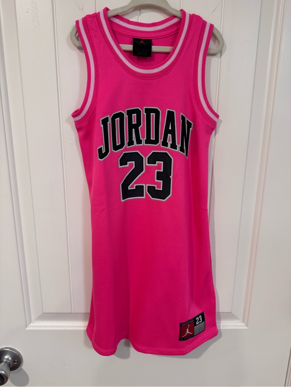 Jordan Pink Girls' Basketball Jersey Dress with Black Logo